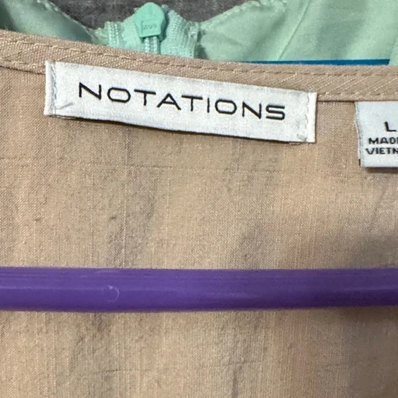 Umgee Beige Blouse with Floral Trim - Picture 3 of 4